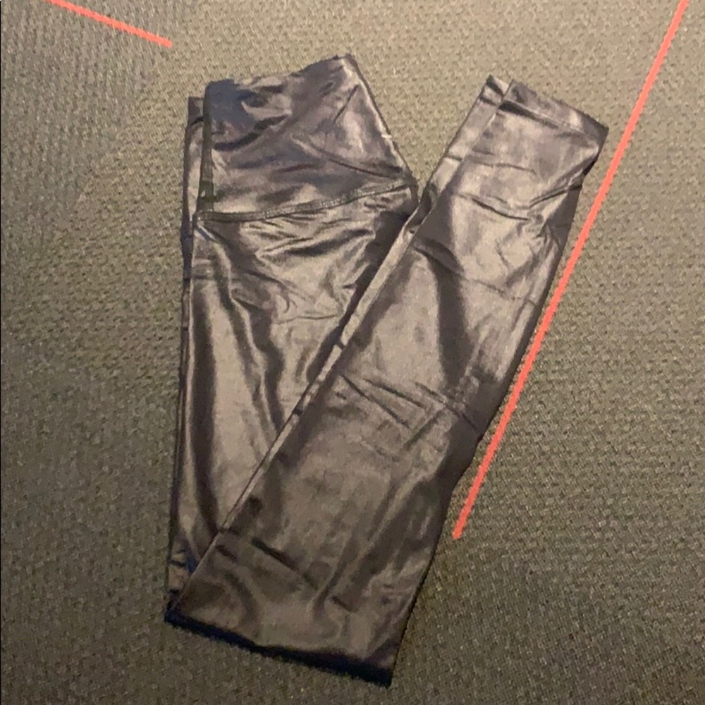 Beyond Yoga Shiny Black High Waisted Leggings